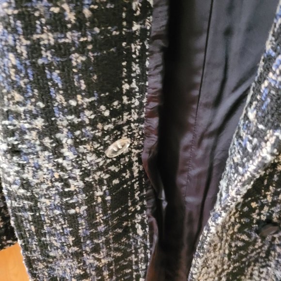 ⭐Host Pick!⭐ Riri Collection Black and Blue Tweed Jacket US M - Picture 5 of 7